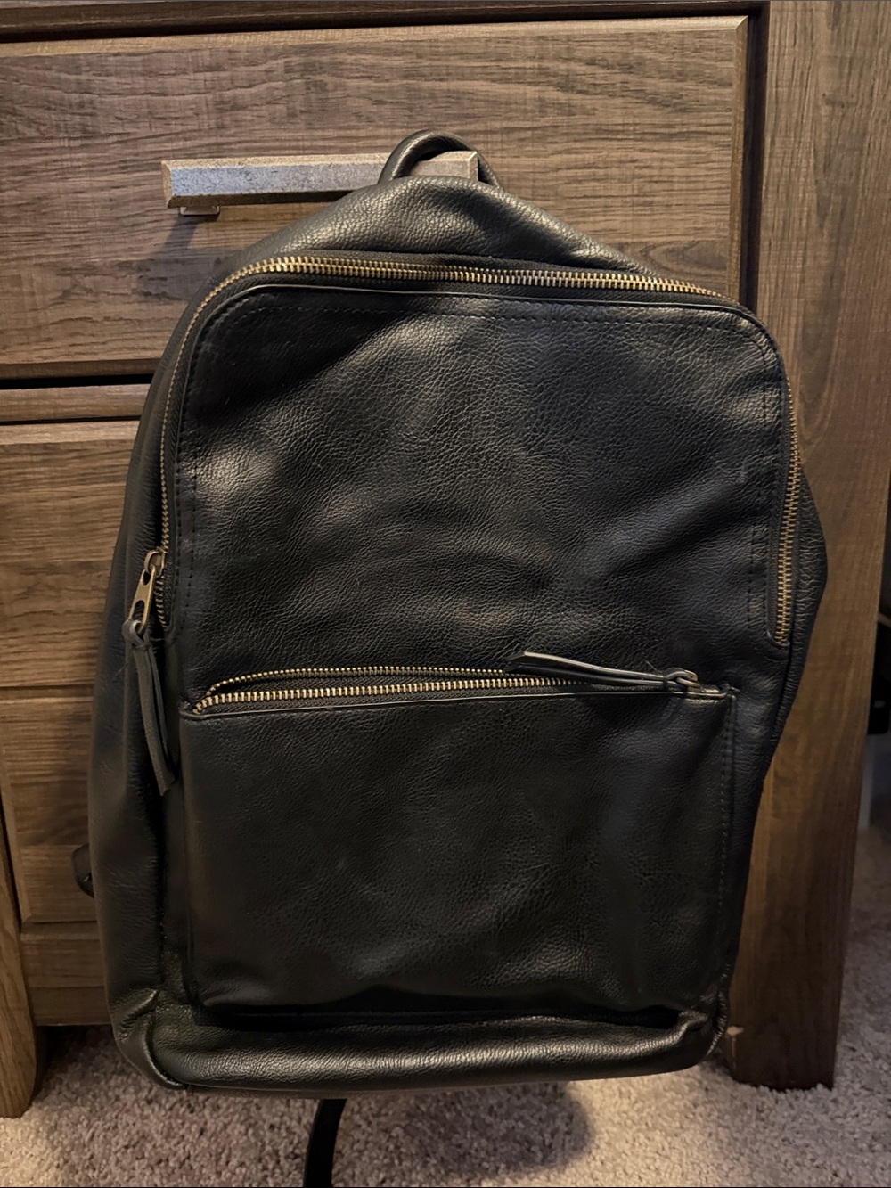 Black Leather women’s Backpack - Sleek Everyday Carry
